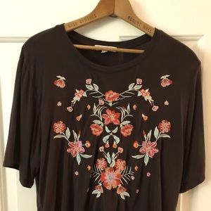 Grey Floral Crop Top